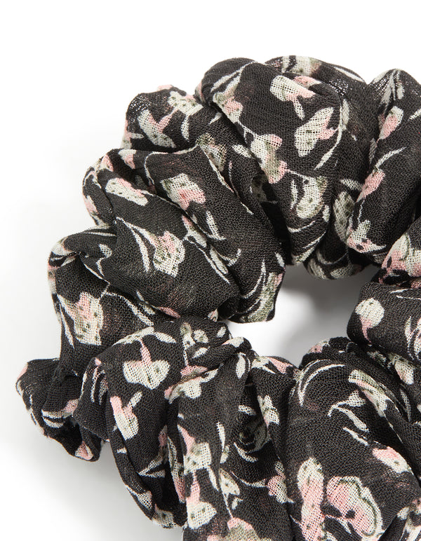 Scattered Flower Printed Statement Scrunchie