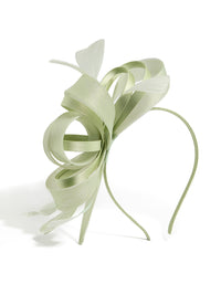 Green Ribbon Mesh Loop Fascinator - link has visual effect only