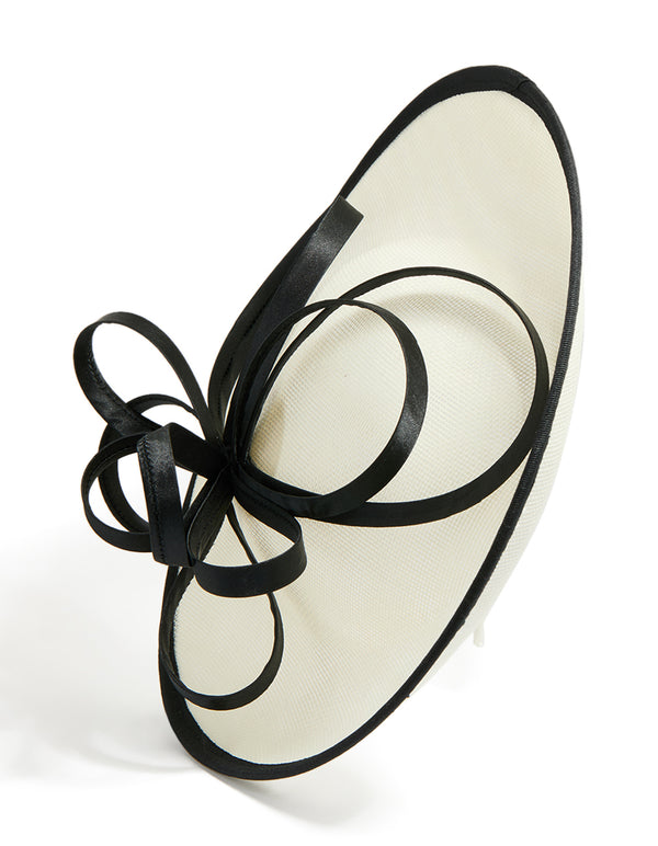 Black & White Ribbon Hat Fascinator