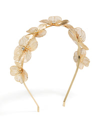Gold Laser Cut Flowers Headband - link has visual effect only