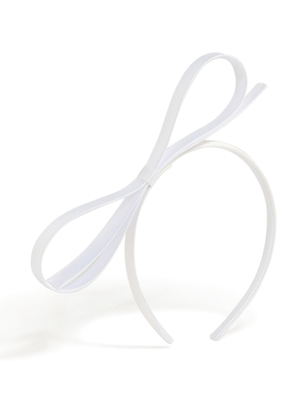 White Thin Bow Headband