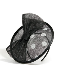 Black & White Spotted Disc Fascinator - link has visual effect only