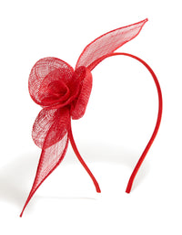 Red Small Flower Fascinator - link has visual effect only