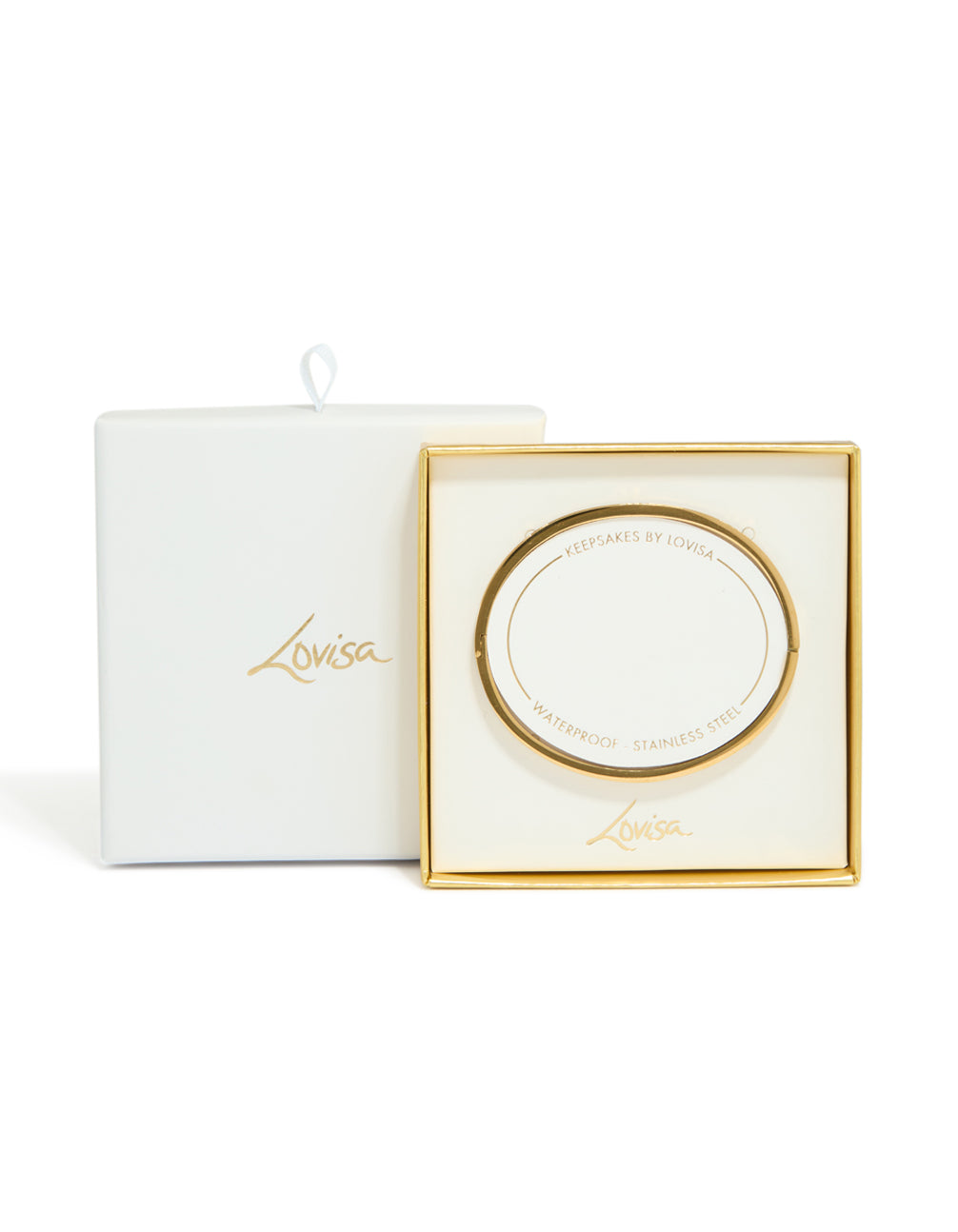 Designed with waterproof gold plated stainless steel and cubic zirconia inlay, this hinged bangle features white enamel close up view