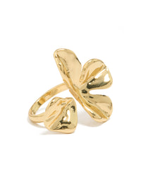 Gold Plated Molten Floral Wrap Ring - link has visual effect only