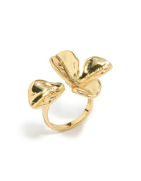 Gold Plated Molten Floral Wrap Ring - link has visual effect only
