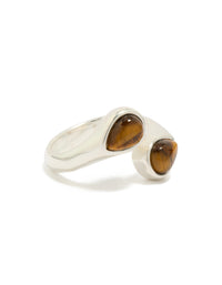 Waterproof Stainless Steel Double Tigers Eye  Ring - link has visual effect only