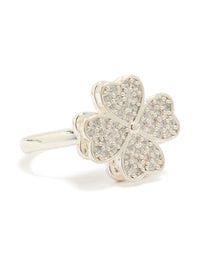 Waterproof Stainless Steel Spinning Clover Ring - link has visual effect only