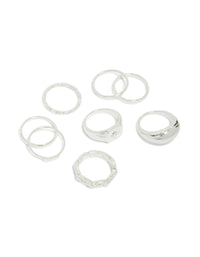 Silver Bubble Star Chain Rings 8-Pack - link has visual effect only