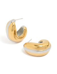 Waterproof Mixed Plated Stainless Steel Hoop Earrings - link has visual effect only