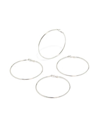 Silver Large Hoop Earrings 2-Pack - link has visual effect only