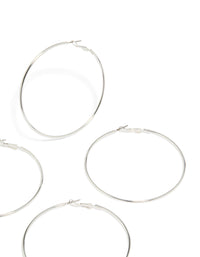 Silver Large Hoop Earrings 2-Pack - link has visual effect only