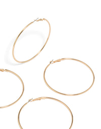 Gold Large Hoop Earrings 2-Pack - link has visual effect only