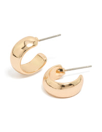 Gold Small Basic Open Huggie Earrings - link has visual effect only