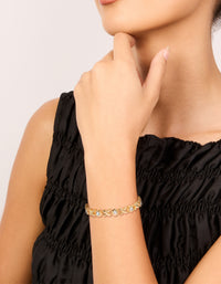 Gold Plated Brass Cubic Zirconia X Tennis Bracelet - link has visual effect only