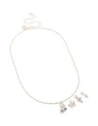 Silver Mushroom & Diamante Cherry Charm Necklace - link has visual effect only
