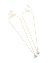 Gold Turtle & Shell Necklaces 2-Pack - link has visual effect only