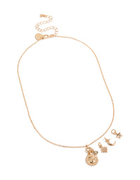 Gold Celestial Charm Necklace - link has visual effect only