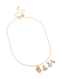 Gold Heart & Beetle Charm Necklace - link has visual effect only