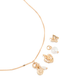 Gold Coin & Heart Charm Necklace - link has visual effect only
