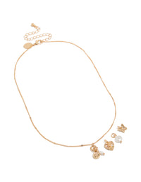 Gold Coin & Heart Charm Necklace - link has visual effect only