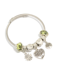 Silver Tree  & Peace Charm Bracelet - link has visual effect only