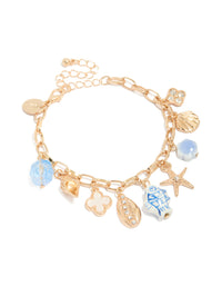 Gold Ocean Charm Bracelet - link has visual effect only