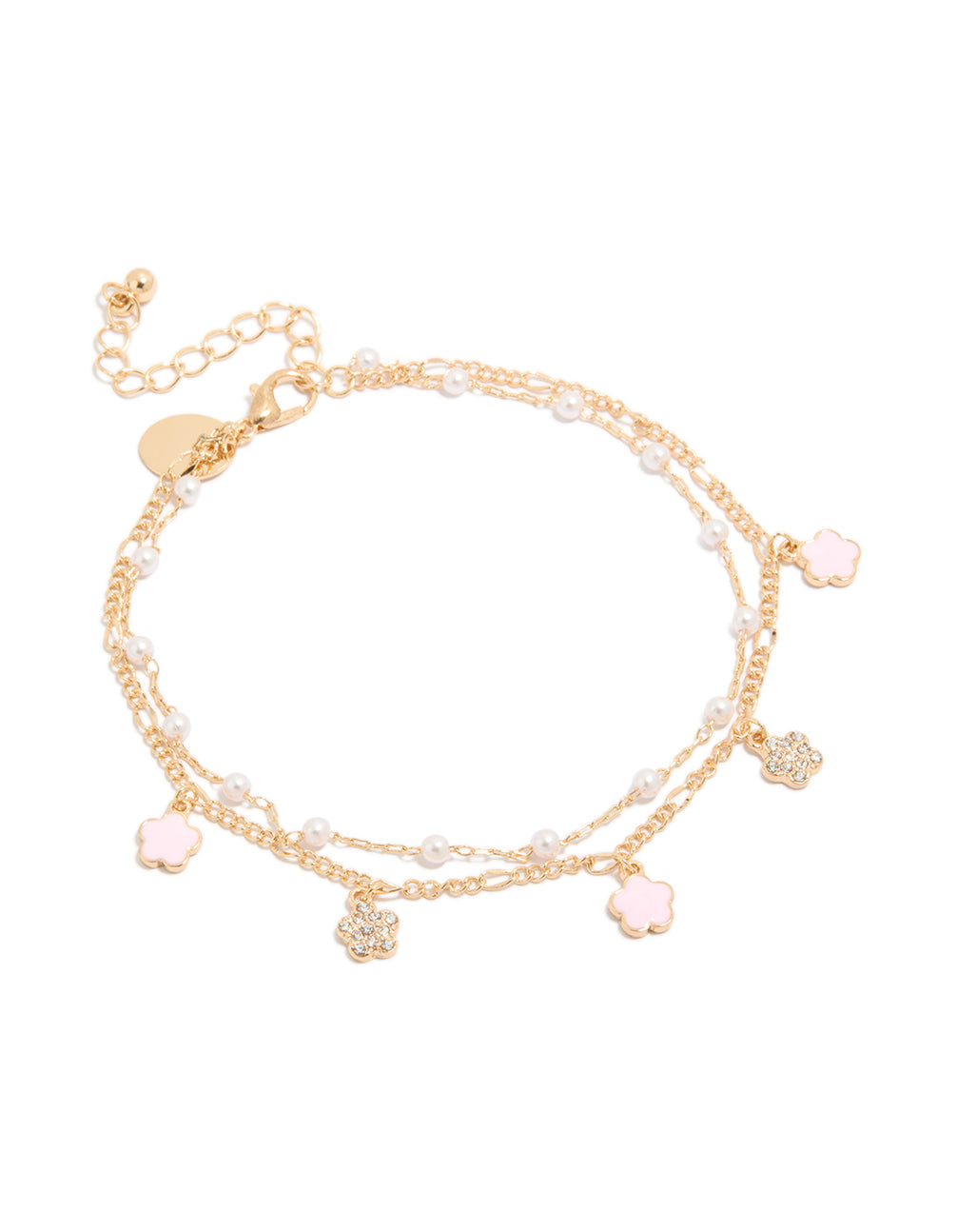 Beautifully crafted gold multicoloured diamante hoop earrings featuring celestial star charms with floral accents in pink, skyblue, and lavender 6-pack front view