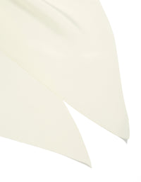 Designed with solid ivory fabric, this simple cream long scarf scrunchie detail view - link has visual effect only