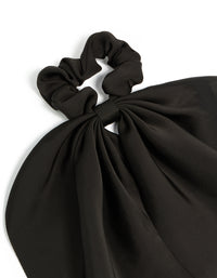 Black Plain Long Scarf Scrunchie - link has visual effect only