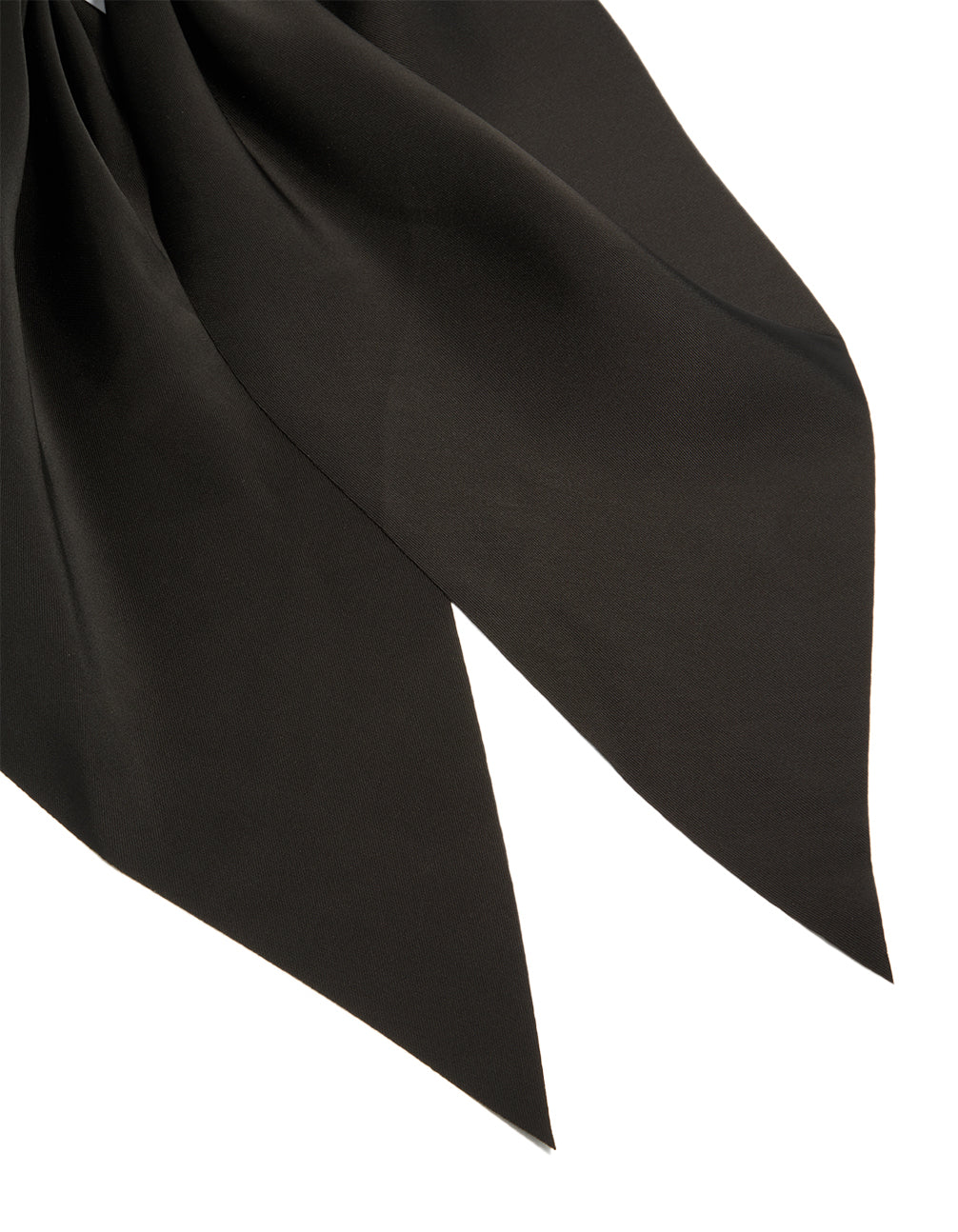 Crafted with solid black plain long scarf scrunchie detail view