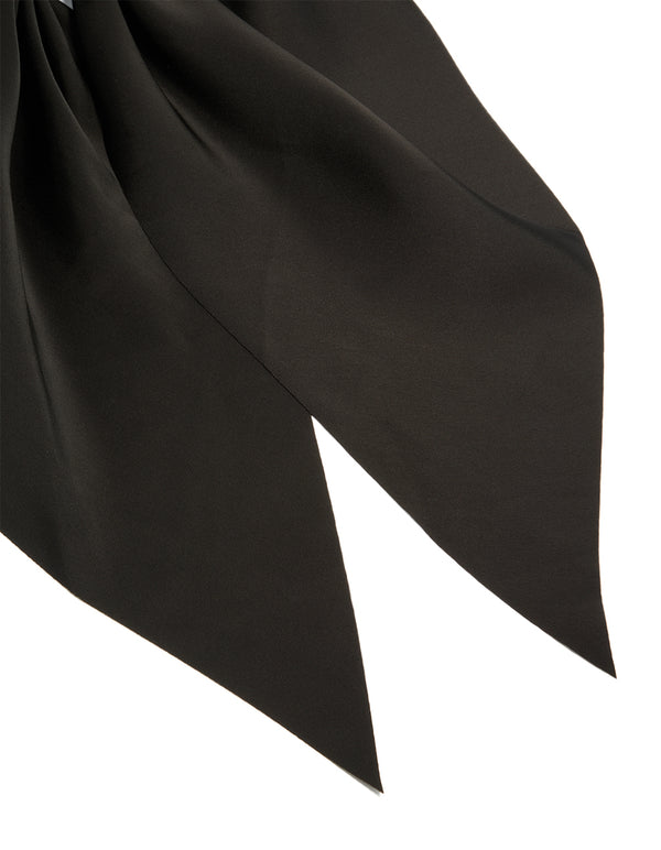 Black Plain Long Scarf Scrunchie