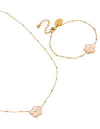 Tweens Gold Plated Stainless Steel Necklace & Bracelet Set - link has visual effect only