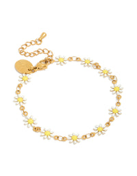 Tweens Gold Plated Stainless Steel Daisy Charms Bracelet - link has visual effect only