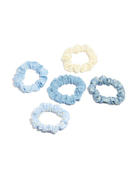 Tweens Daisy Flower & Checkered Fabric Scrunchies 5-Pack - link has visual effect only