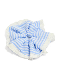 Tweens Blue Striped & Lace Edge Scrunchie - link has visual effect only