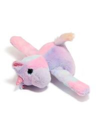 Featuring a kids plush animal bracelet with unicorn and glitter accents in light pink, lavender, aqua, and peachpuff front view - link has visual effect only