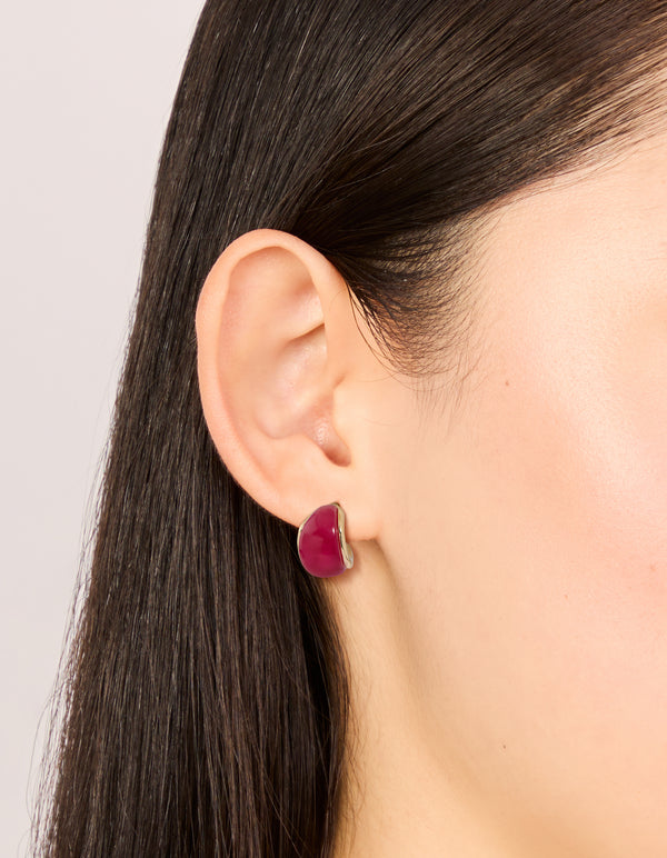 Gold Cream & Pink Acrylic Bubble Hoop Earrings 3-Pack