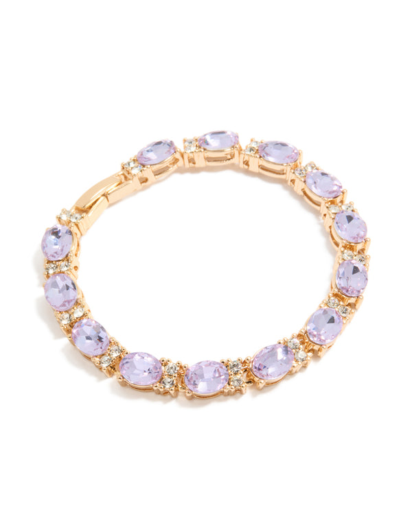 Gold Purple Diamantes Bracelet