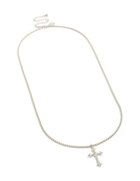 Mens Waterproof Stainless Steel Gothic Cross Necklace - link has visual effect only