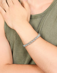Mens Waterproof Stainless Steel Link Chain Bracelet - link has visual effect only