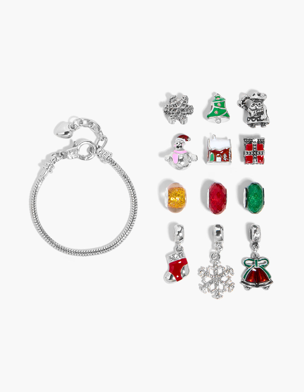 Kids Silver Charm Bracelet 12 Day Advent Calendar