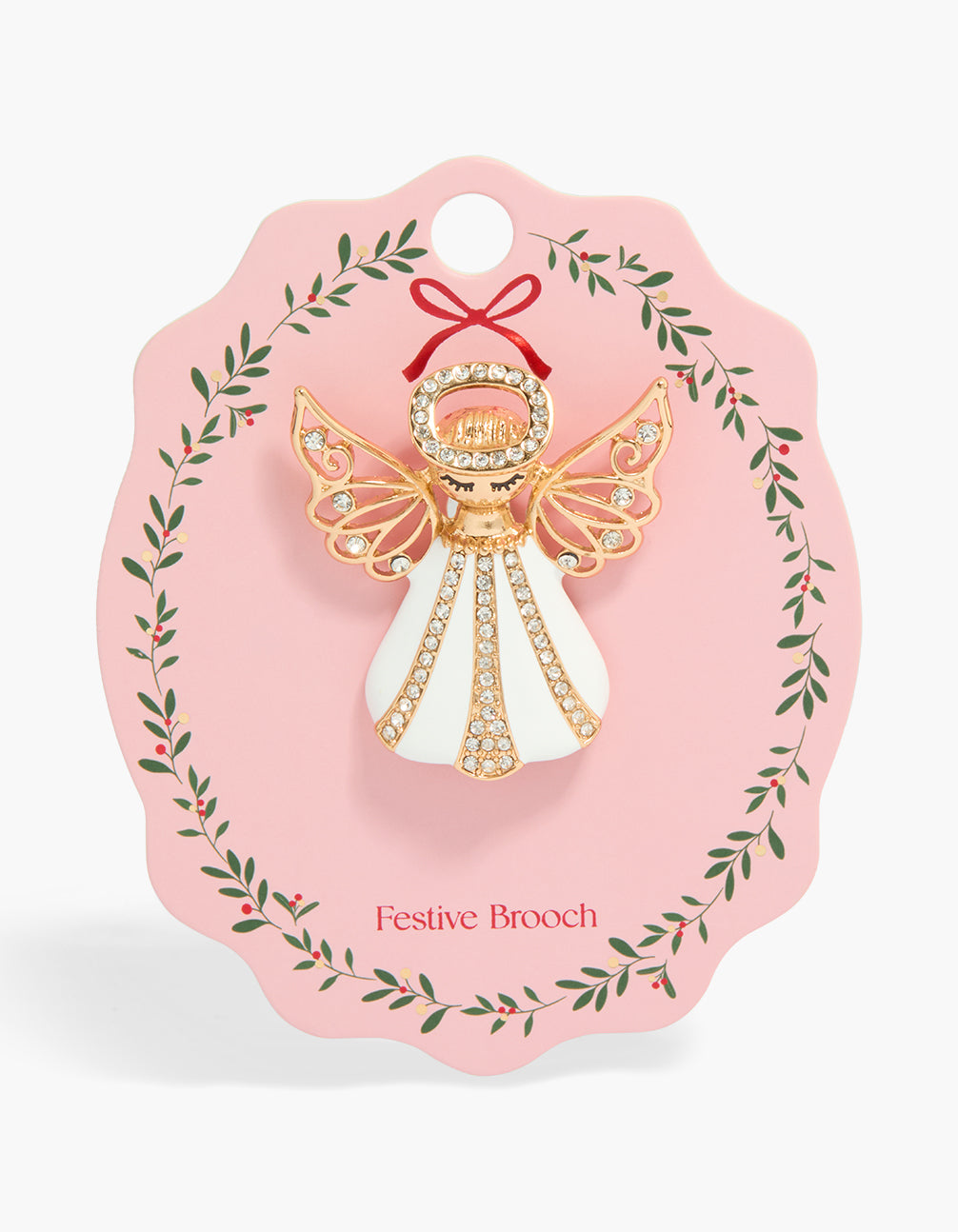 Gold Diamante Angel Brooch