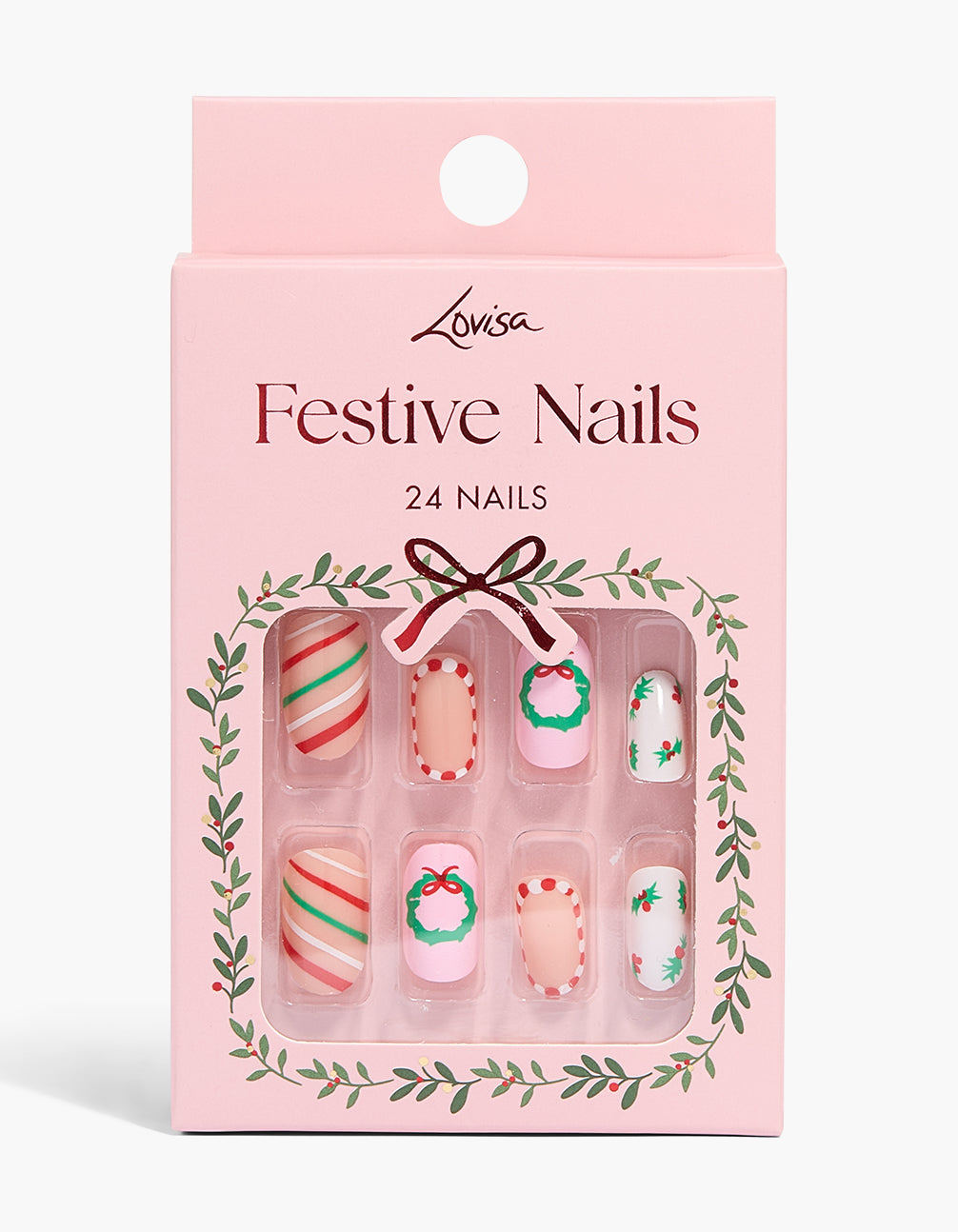 Bow & Wreath Press On Nail Set
