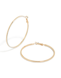Gold White Enamel Outline Hoop Earrings - link has visual effect only