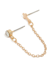 Gold Diamante & Cross Chain Sandwich Earring - link has visual effect only