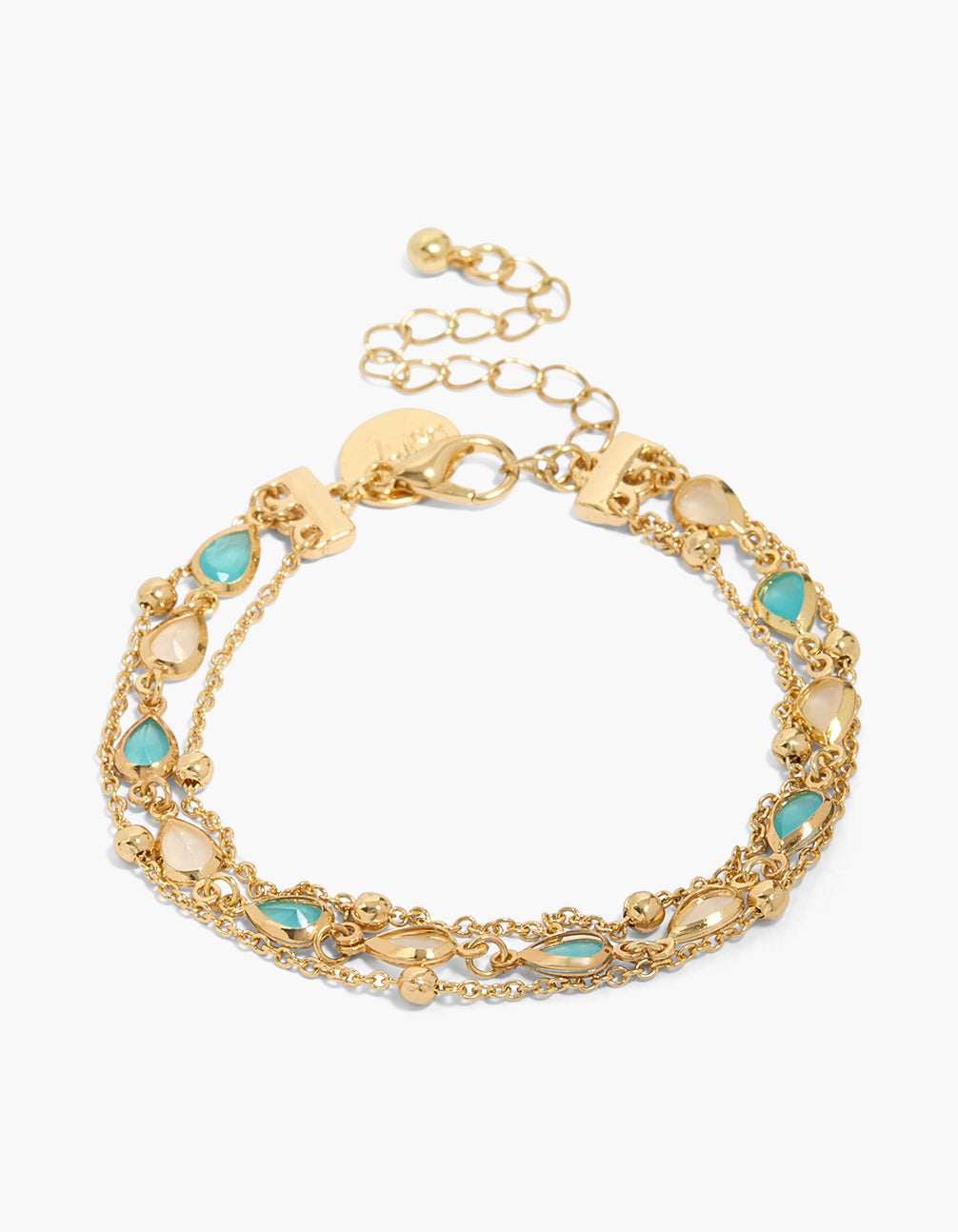 Gold Plated Multicoloured Cubic Zirconia Layered Bracelet