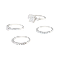 Rhodium Diamante Multi Stack Ring Pack - link has visual effect only