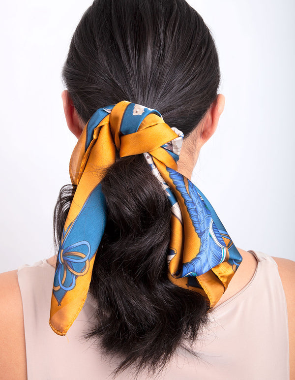 Mustard Luxe Horse Scarf