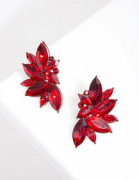 Red Gem Statement Stud Earrings - link has visual effect only